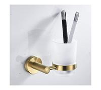Soporte compacto for cepillos de dientes, soporte for cepillos de dientes montado en la pared, soporte for vasos for cepillos de dientes, acero inoxidable dorado cepillado, accesorios de baño montados
