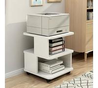 Soporte compacto para impresora con almacenamiento, madera fácil de limpiar, bordes redondeados, ideal para muebles de oficina en casa, se adapta a impresoras y accesorios, 50 x 50 x 50 cm, color A