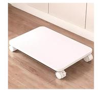 Soporte compacto para impresora rodante con ruedas bloqueables, soporte para impresora debajo del escritorio, para oficina en casa, color blanco (D-50 x 35) - Diseño que ahorra espacio
