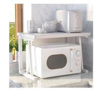 Soporte compacto para microondas de 2 niveles, color negro, diseño que ahorra espacio para espacios pequeños, ideal para almacenamiento y exhibición de cocina