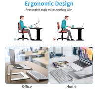 Soporte compacto para portátil, plegable y desmontable, ergonómico, de aleación de aluminio con disipación de calor y ajuste de altura, perfecto