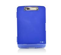 Soporte con Pinza Porta Documentos con Apartado para lápices - REF. 9528 - Plástico rígido de gran resistencia con porta lapices y pinza metálica by Office Box. (Azul)