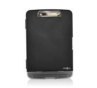 Soporte con Pinza Porta Documentos con Apartado para lápices y Bolígrafos. - REF. 9568- Plástico rígido de gran resistencia con porta lapices y pinza metálica by Office Box. (Negro)