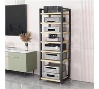 Soporte con Ruedas Extra Alto - Soporte AV de 5 Niveles, Adecuado para Carro de gabinete AV/Video Independiente para hogar/Oficina/Sala de Estar, Color Negro, Stfor Electronics.