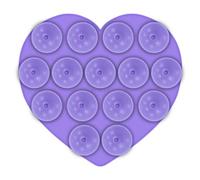 Celly, Ventosa en Forma de corazón para teléfono con ventosas de Silicona, Soporte para teléfono móvil, versátil, Color Morado, 7,5 x 6 cm
