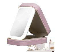 Soporte cosmético LED - Estuche de maquillaje portátil, soporte de maquillaje con batería | Caja de almacenamiento a prueba de polvo con modo de atenuación, estuche de viaje de almacenamiento