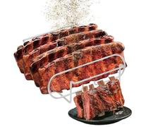 Soporte costillas parrilla Soporte Filetes Accesorio Barbacoa Apto | Rejillas de Parrilla con Acero al Carbono Para preparación, reposo, asado, horneado, cocción,