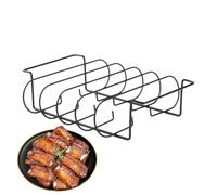 Soporte costillas parrilla Sujetador de filetes accesorio barbacoa apto | Rejillas de Parrilla con Acero al Carbono Para preparación, reposo, asado, horneado, cocción, cocina, exterio