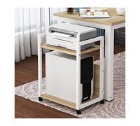 Soporte CPU Bajo Mesa Soporte de torre for PC Soporte de impresora, carro de impresora de 2 niveles con almacenamiento, soporte de CPU móvil con ruedas giratorias, estante de almacenamiento resistente