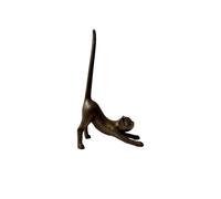 Soporte Creativo de Rollo de Cocina - Linda Toalla De Papel De Gato Yoga De Pie En Postura Del Perro Descendente, Escultura de Hierro Fundido | Dispensador de Rollos Decorativos Antiguos Para