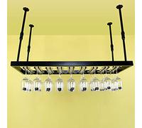 Soporte creativo para colgar botellas de vino y soporte para vasos, estilo europeo UpsideDown para el hogar, elegante almacenamiento de copas montado en el techo, 120 x 35 cm, solución de