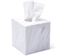 Soporte Cuadrado de mármol para Caja de pañuelos, para baño, tocador, mesita de Noche, Dormitorio, Sala de Estar, decoración Decorativa, Organizador de Inodoro (mármol, Cuadrado)