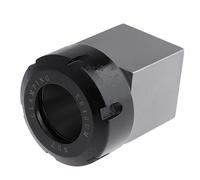 Soporte cuadrado / hexagonal ER-25 / ER-32 / ER-40 para torno de madera - Soporte de herramientas de torno CNC de acero duro - Plata + Negro - para entusiastas de la carpintería y la metalurgia