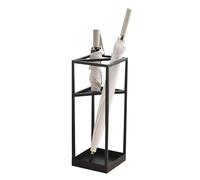 Soporte cuadrado negro para paraguas, elegante soporte interior para paraguas largos y cortos, perfecto para decoración de entrada, pasillo, hogar y oficina y ahorro de espacio.