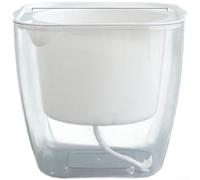 Soporte cuadrado transparente con almacenamiento de agua incorporado y acción capilar para gestión de hidratación de plantas de interior (G109)