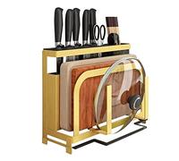 Soporte Cuchillos Cocina sin Cuchillos Soporte De Bloque Cuchillos Metal Organizador Almacenamiento Tabla Cortar Cubierta Knife Block(Yellow)