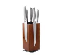 Soporte Cuchillos Cocina sin Cuchillos Soporte Giratorio De 360° For Cuchillos Con Bloque Y Cierre Magnético Desmontable Knife Block(Bruin)