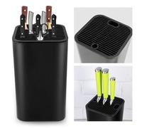 Soporte Cuchillos Universal para Cocina, Porta Cuchillos Universal, Ahorro de Espacio Seguro, Ranuras Adicionales para Tijeras y Varilla de Afilado, Prueba de Herrumbre, Fácil de Limpiar y Drenar