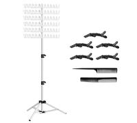 Soporte de 144 pinzas de altura ajustable para trenzar el cabello, soporte de extensión de cabello con herramientas de trenzado de estilistas, estante para trenzar el cabello