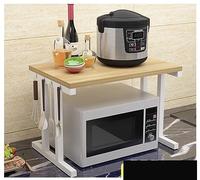 Soporte de 2 niveles para microondas e impresora, estante negro para microondas para espacios pequeños y elegante solución de almacenamiento de cocina