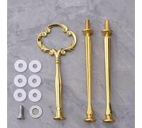 Soporte de 23 capas tipo girasol para tartas para exhibición de bodas y frutas, construcción de aleación de zinc (3 capas doradas)