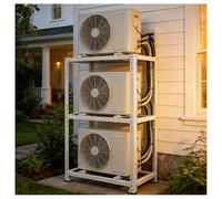 Soporte de 3 Niveles para Mini Split de Aire Acondicionado, Soporte de Suelo Ajustable de Alta Resistencia para Aire Acondicionado, Soporte para Bomba de Calor sin Necesidad de taladrar para