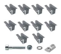 Soporte de abrazadera central para módulos solares, panel solar PV, incluye tornillos, juego de 8 abrazaderas centrales plateadas, 35 mm