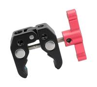 Soporte de abrazadera de aleación de aluminio resistente con junta ajustable que sostiene la luz del teléfono de la cámara para Vlog, soporte de clip de viaje con almohadilla de goma antideslizante