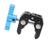 Soporte de abrazadera de aleación de aluminio resistente con junta ajustable que sostiene la luz del teléfono de la cámara para Vlog, soporte de clip de viaje con almohadilla de goma antideslizante