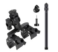 Soporte de abrazadera de cámara ajustable de 360 grados para transporte de motocicleta, cabeza de bola de tornillo de 1/4 pulgadas para tubo de 17 mm a 43 mm de diámetro, compatible con soporte de