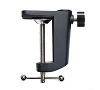 Soporte de abrazadera de escritorio de aleación de aluminio en forma de C de rotación de 360° para soportes de micrófono, accesorios (negro)