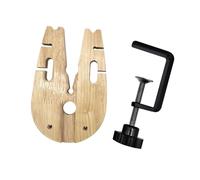 Soporte de abrazadera de escritorio de madera y aleación resistente para joyería, manualidades, procesamiento de oro, plata, herramienta profesional, abrazadera de banco estable