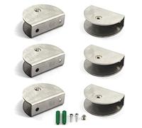 Soporte de abrazadera de vidrio de acero inoxidable de 8 a 12 mm para estante de vidrio montado en la pared (paquete de 6)