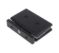 Soporte de abrazadera de vidrio de ducha de latón de 360 grados, soporte de vidrio de latón pulido para paneles de vidrio de 8 a 12 mm, accesorio de puerta de ducha de baño con diseño oculto (negro)