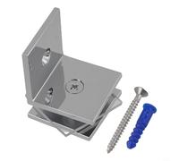 Soporte de abrazadera de vidrio de latón con ángulo de 90° para mamparas de ducha y paneles de vidrio, soporte de pared de 45 x 45 mm para 8 a 12 mm de grosor, acabado esmerilado pulido (cromo)