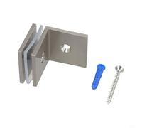 Soporte de abrazadera de vidrio de latón con ángulo de 90° para mamparas de ducha y paneles de vidrio, soporte de pared de 45 x 45 mm para 8 a 12 mm de grosor, acabado esmerilado pulido (cepillado)