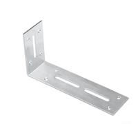 Soporte de acero inoxidable de ángulo recto grueso de 90 grados con código de esquina fijo, posición de bloqueo ajustable, paquete de 6 para estabilidad estructural y soporte (90 x 180 mm)