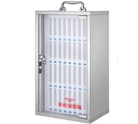 Soporte de acero transparente para documentos de pared con bloqueo seguro y asa de transporte, 36 ranuras, ideal para teléfonos y artículos esenciales, un color
