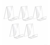 Soporte de acrílico transparente para escritorio, estantería vertical para libros, cómics, tabletas y obras de arte, 100 x 100 x 150 mm, diseño triangular estable