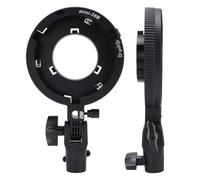 Soporte de Adaptador de Montaje de Bowens, Mini a Anillo de Adaptador de Montaje de Bowens Estándar con Enchufe Paraguas, 180 Inclinación, para Luces LED, Softboxes, Paraguas