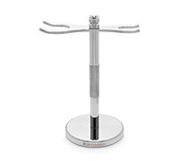 Soporte de afeitado de acero inoxidable Störtebekker® - adecuado para maquinillas y brochas de afeitar - accesorio para tu baño - base antideslizante - idea de regalo (Plata)
