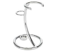 Soporte de afeitadora Kit de herramientas de afeitado para hombres 2 en 1 cepillo de afeitar curvo Portátil Soporte de soporte de maquinilla de afeitar manual(Silver)