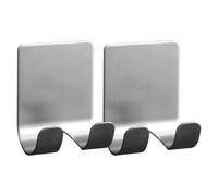 Soporte de afeitar para ducha - 2.56 pulgadas sin taladro de acero inoxidable Razor Holder | Montaje en pared adhesivo | Ganchos de almacenamiento Rack para baño Cocina Plata 2 Pack. 1.77in.