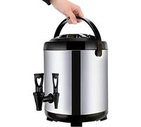 Soporte de agua caliente para grifo de 10 l/12 l/16 l, cubo aislado de acero inoxidable, barril de té con leche para agua caliente y bebidas, 16 l