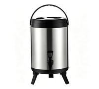 Soporte de agua caliente para grifo de 12 litros, dispensador de bebidas de acero inoxidable, cubo de acero inoxidable aislado con patas plegables, urna térmica de catering con aislamiento de doble