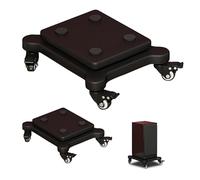 Soporte de aislamiento de subwoofer, base de altavoz de doble nivel con ruedas, diseño a prueba de golpes para cine en casa y estudio, resistente y ligero (2 piezas)