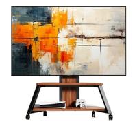 Soporte de ajuste de altura para televisores de 50 a 86 pulgadas, con ruedas, móvil alto universal con estante para TV para sala de estar y dormitorio