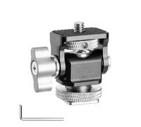 Soporte de aleación de aluminio ajustable para cabezal de bola de amortiguación para luz de video LED, soporte de teléfono, soporte adaptador de zapata fría