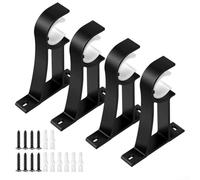 Soporte de aleación de aluminio para barras de cortina de estilo romano que soportan opciones de montaje duales Colocación superior o lateral