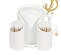 Soporte de Algodón QTIPS Soporte de Lienzo, Dispensador de de Baño - Caso de Escritorio QTIP | Accesorios de Baño de Diseño de Tamaño Compacto para Tazas, de Seda, Algodón